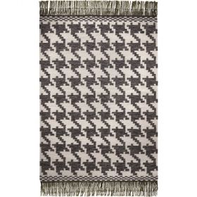 tapis moderne houndstooth noir et blanc