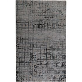 tapis velvet grid gris - esprit
