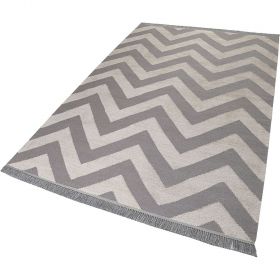tapis moderne gris et blanc zig zag carpets & co.