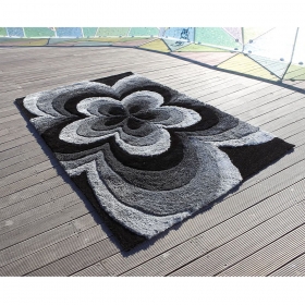 tapis gris carving 3d rose
