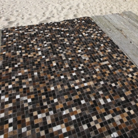 tapis en cuir carving quadra multi