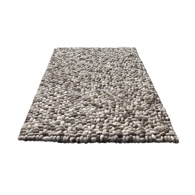 tapis fait main stones en laine gris carving
