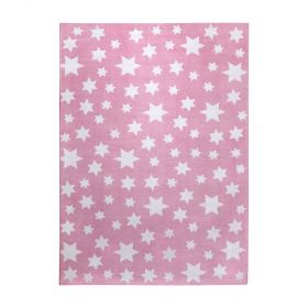 tapis moderne jeans star rose wecon