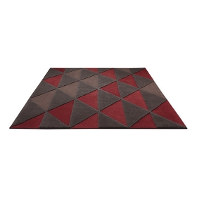 tapis triangle taupe et rouge - esprit home