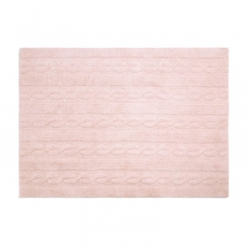 tapis lavable tresse rose clair m 120x160 - lorena canals