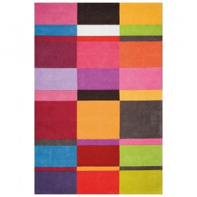 tapis laine ligne pure love tufté main mutlicolore géométrique