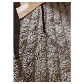 tapis en laine lavable dunes - mouton gris s