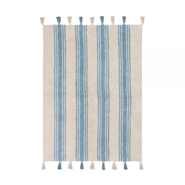 tapis enfant stripes bleu lorenal canals