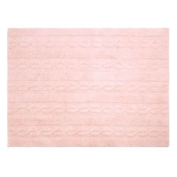 tapis lavable tresse rose clair s - 80 x 120 - lorena canals