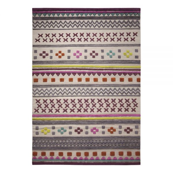 tapis moderne ethnic chic multicolore