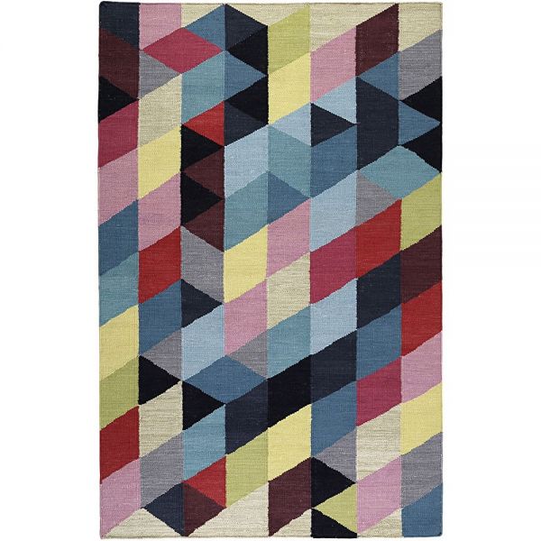 tapis kelim moderne esprit rainbow triangle kelim multicolore