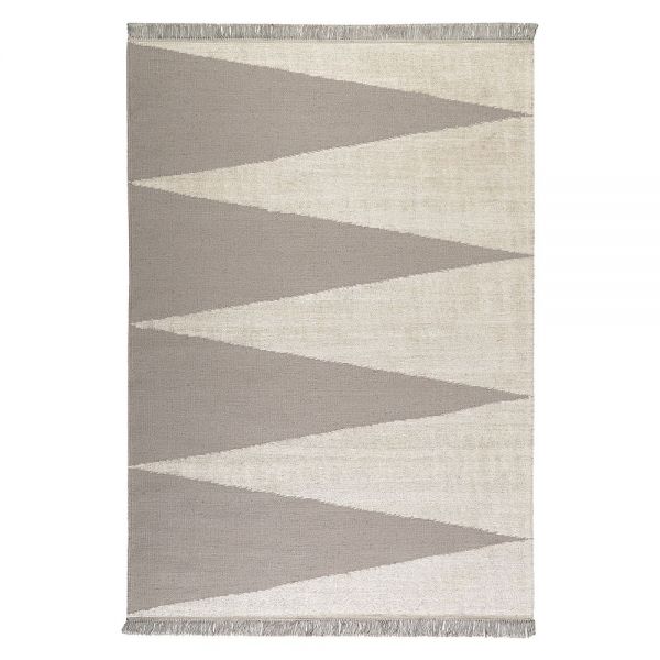 tapis carpets & co. moderne smart triangle taupe et blanc