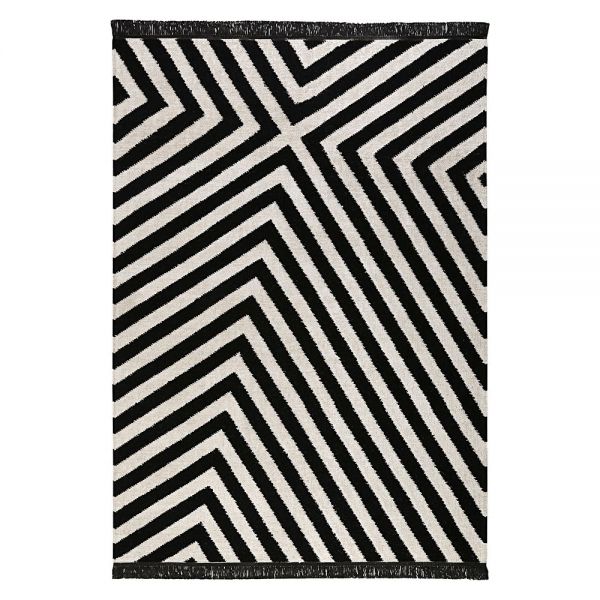 tapis edgy corners noir et blanc - carpets & co