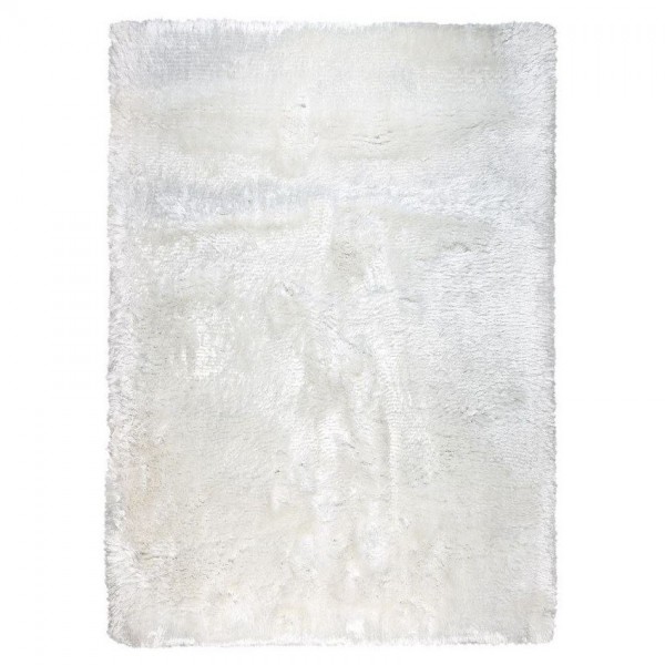 tapis shaggy adore ligne pure blanc tissé main