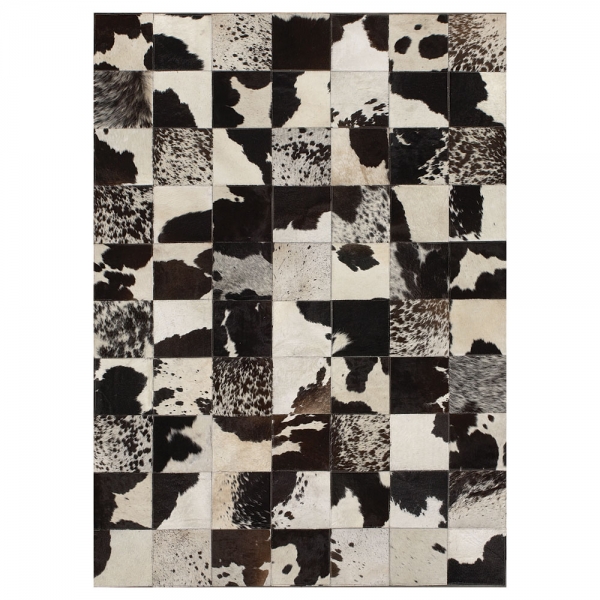 tapis patchwork cuir starless motif vache angelo