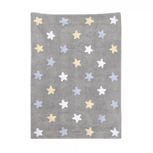 tapis enfant tricolor stars bleu lorena canals