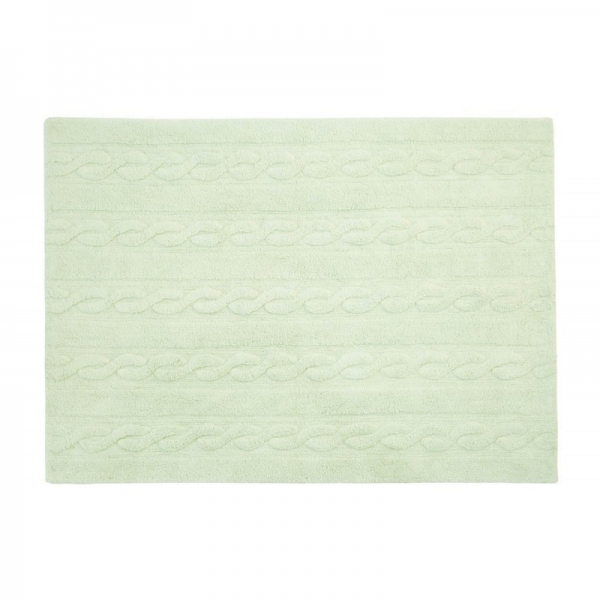 tapis lavable tresse vert menthe m 120x160 - lorena canals
