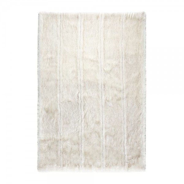 tapis fausse fourrure blanc feel ligne pure