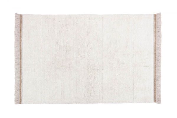 tapis en laine lavable steppe - mouton blanc m