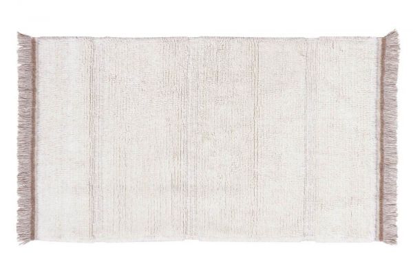 tapis en laine lavable steppe - mouton blanc s