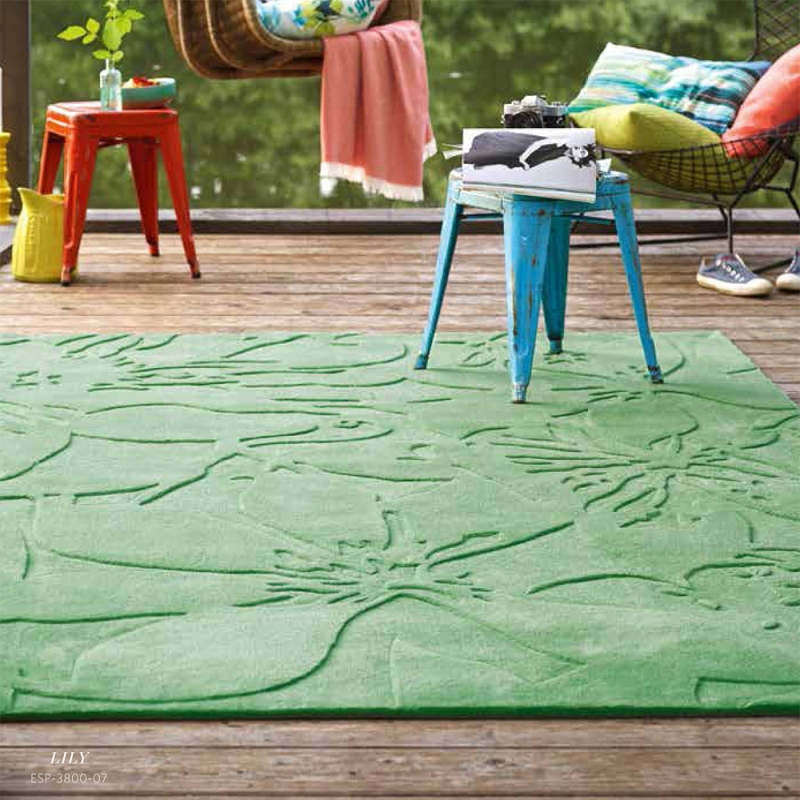  Tapis esprit home  lily vert 70x140